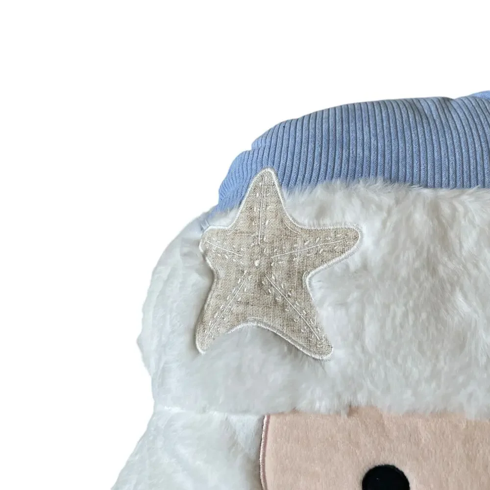 Coastal Starfish Santa Plush Throw Pillow Large 18x18 Beach Christmas NEW